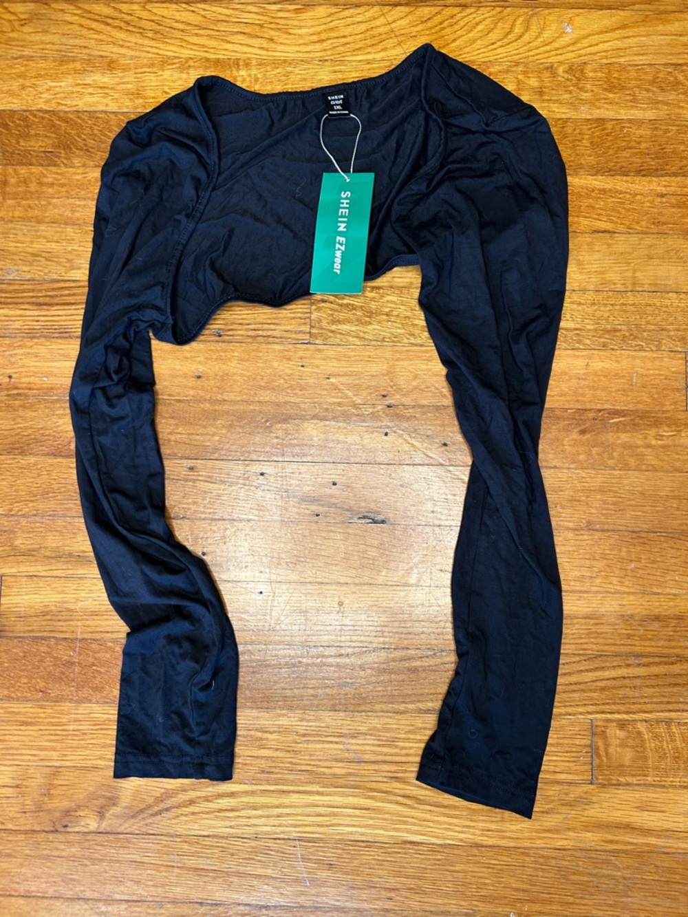 SHEIN Black Cropped Long Sleeve Shrug